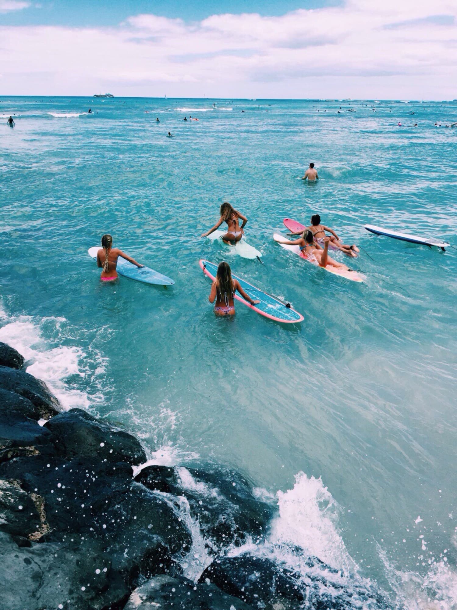 Surfing in Hikkaduwa, Sri Lanka.